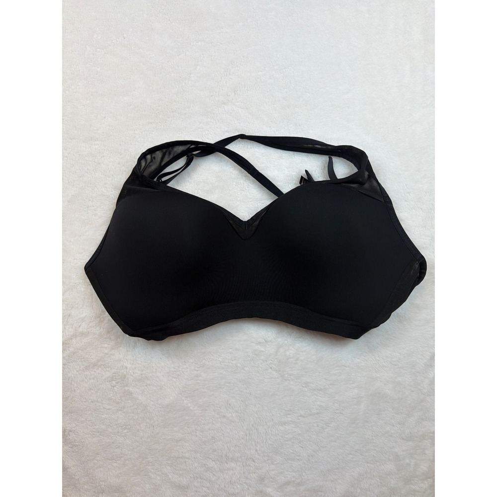 Victorias Secret Incredible Lightweight Max Wireless Bra Black 38DD Mesh Trim